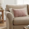Wide Tasseled Marble Pink Lumbar Pillow