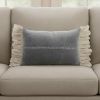 14" X 22" Steel Blue Pillow With Tassels Edges