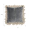 Wide Tasseled Marble Steel Blue Throw Pillow