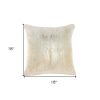 18" Cream Velvet Throw Pillow
