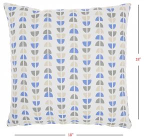 Blue And Taupe Geo Lines Throw Pillow