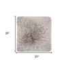 20" Light Gray Shag Accent Throw Pillow