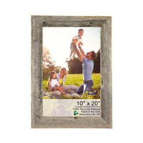 10" x 20" Gray Solid Wood Hanging Picture Frame