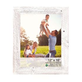 12" x 16" White Solid Wood Hanging Picture Frame