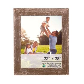22" x 28" Brown Solid Wood Hanging Picture Frame