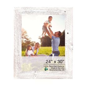 24" x 30" White Solid Wood Hanging Picture Frame