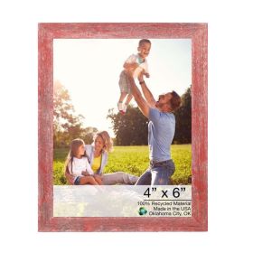 4" x 6" Red Solid Wood Tabletop Picture Frame