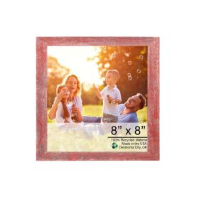 8" x 8" Red Solid Wood Tabletop Picture Frame
