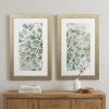 Set of Two Seafoam Green Watercolor Floral Wall Art