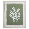 Moss Green and White Botanical Flowers 2 Wall Art