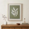 Moss Green and White Botanical Flowers 2 Wall Art