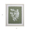 Moss Green and White Botanical Flowers 3 Wall Art
