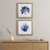 Set of Two Navy Underwater Coral Watercolor Wall Art