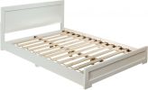 White Solid and Manufactured Wood Queen Bed Frame