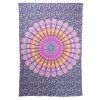 80" X 56" Purple Pink And Yellow Mandala Cotton Hanging Tapestry