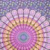 80" X 56" Purple Pink And Yellow Mandala Cotton Hanging Tapestry