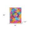 80" X 56" Blue Pink And Yellow Cotton Hanging Tapestry