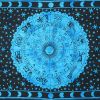 80" X 56" Black And Blue Cotton Hanging Tapestry