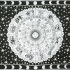 80" X 56" Black And White Cotton Hanging Tapestry