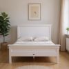 White Solid Wood Queen Bed Frame
