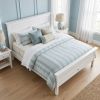 White Solid Wood Queen Bed Frame