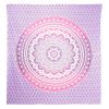 92" X 84" Pink And White Mandala Cotton Hanging Tapestry