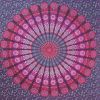 92" X 84" Pink Red And Purple Mandala Cotton Hanging Tapestry