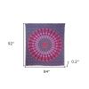 92" X 84" Pink Red And Purple Mandala Cotton Hanging Tapestry