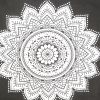 92" X 84" Black And White Mandala Cotton Hanging Tapestry