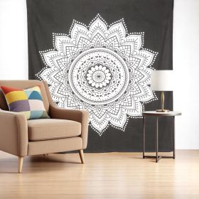 92" X 84" Black And White Mandala Cotton Hanging Tapestry
