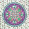 88" X 84" Green Purple And White Floral Cotton Hanging Tapestry
