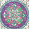 88" X 84" Green Purple And White Floral Cotton Hanging Tapestry