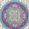 88" X 84" Green Purple And White Floral Cotton Hanging Tapestry