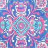 88" X 84" Blue Red And White Floral Cotton Hanging Tapestry