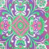 88" X 84" Pink Green And White Floral Cotton Hanging Tapestry