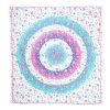 88" X 84" Pink Blue And White Floral Cotton Hanging Tapestry