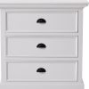 Classic White Large Three Drawer Nightstand