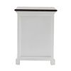 24" White and Brown Three Drawer Wood Nightstand