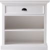 Classic White Large Nightstand With Shelves