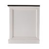 Distressed White and Deep Brown Nightstand With Shelves