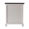Distressed White and Deep Brown Nightstand With Shelves