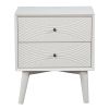 26" Solid Wood and Wood Two Drawer Nightstand