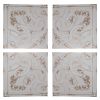 Set of Four White Wood Square Framed Art