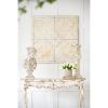 Set of Four White Wood Square Framed Art