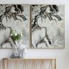 Set of Two White Framed Art