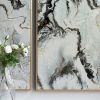 Set of Two White Framed Art