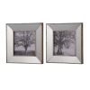 Set of Two Gray Square Framed Art