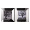 Set of Two Gray Square Framed Art