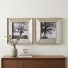 Set of Two Gray Square Framed Art