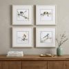 Set of Four Colorful Birds on Branches Wall Art